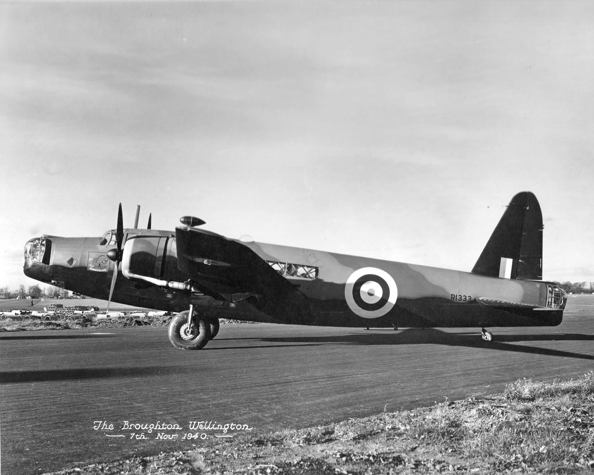 Photo of a bomber on the runway in Novemebr 1940